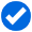 circulo azul de verificación